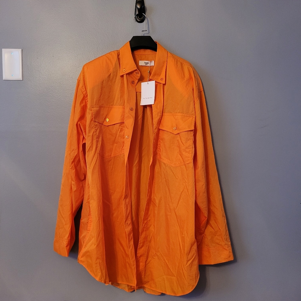 Frankie Shop Vibrant Orange Shirt Jacket